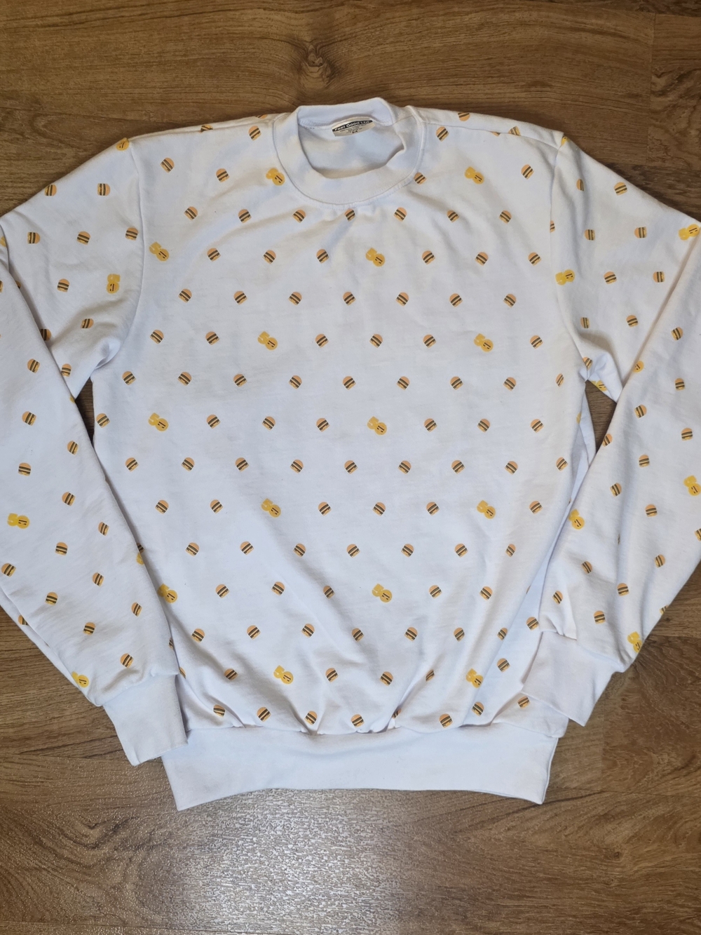 McDonalds Feel Good 50th Anniversary White Burger Print Sweatshirt